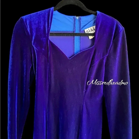 VINTAGE ~Niki Petites~ Velvet Dress - Size 6 - Picture 2 of 5